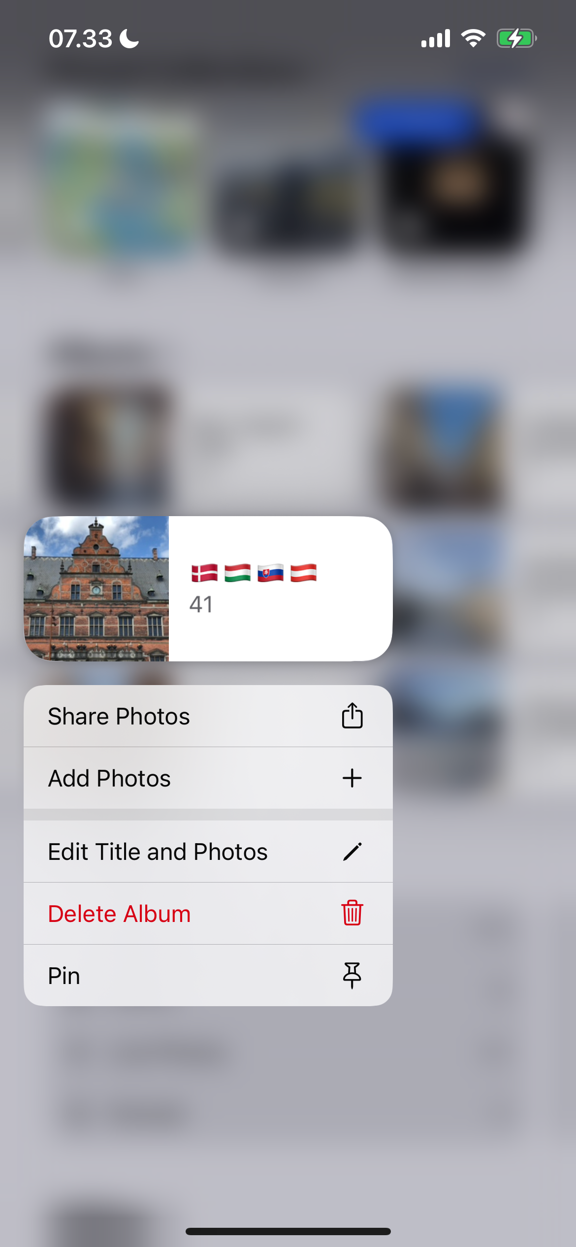 Eliminar un álbum en iOS