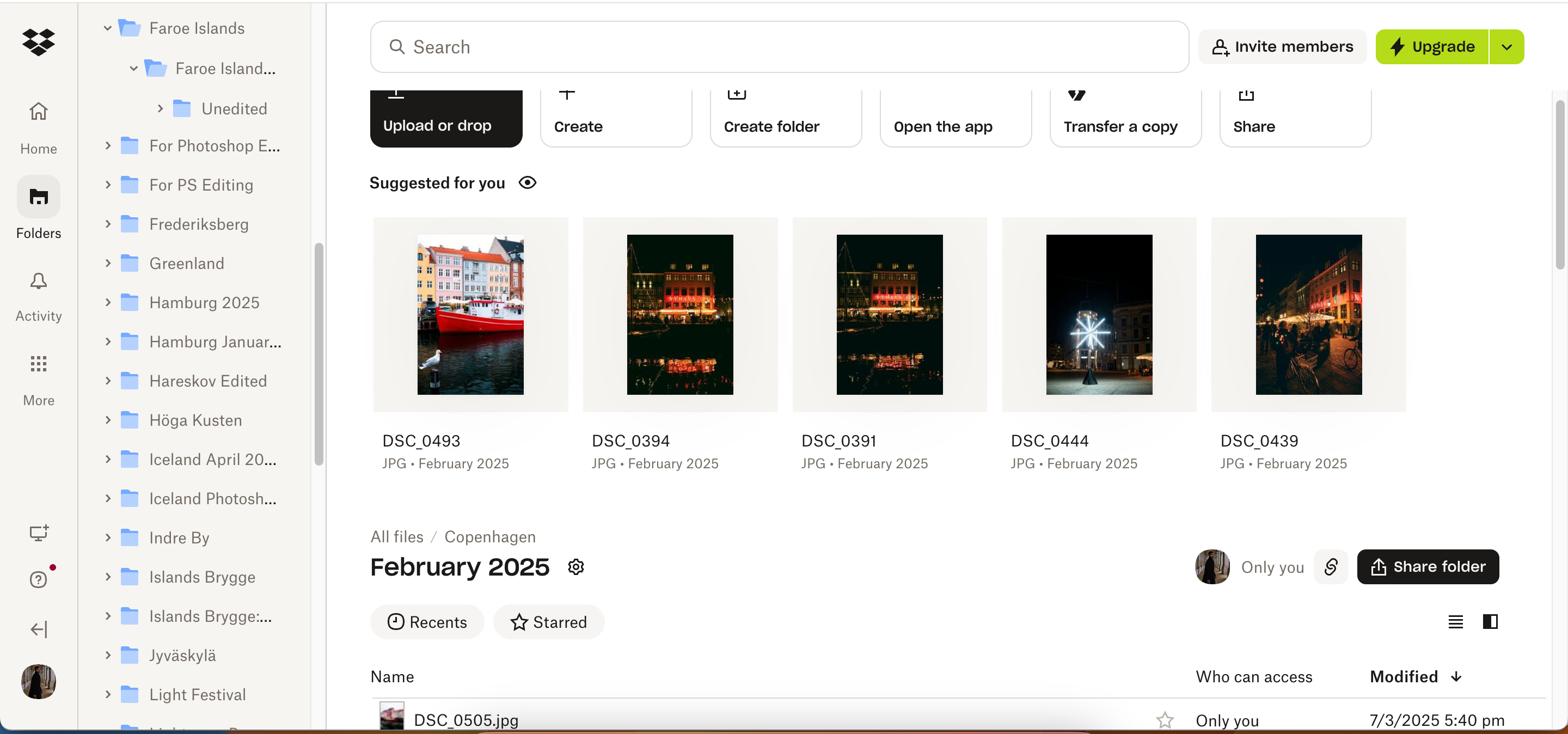 Archivos que se almacenan en Dropbox en un plan premium
