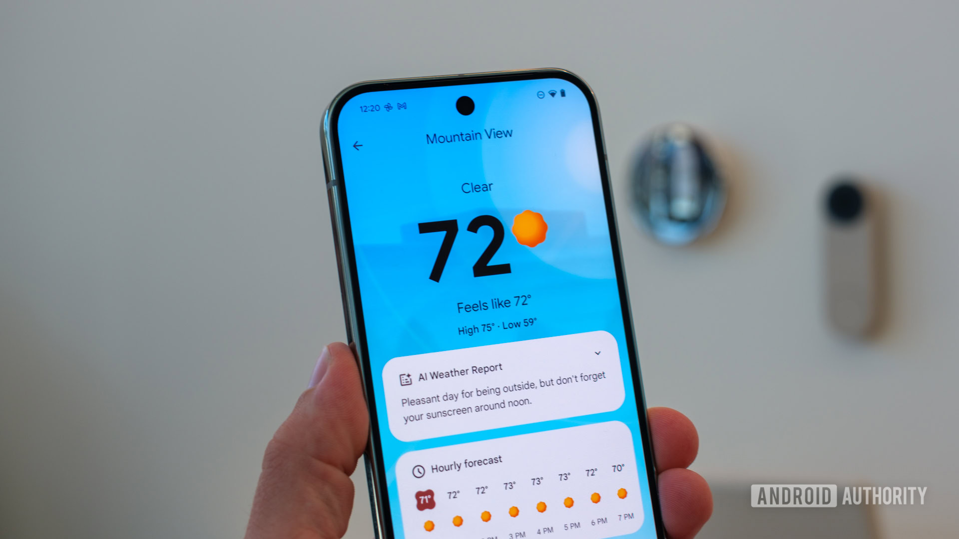 Google Pixel 9 Pro que muestra la aplicación meteorológica Google Pixel 9 Pro que muestra la aplicación meteorológica