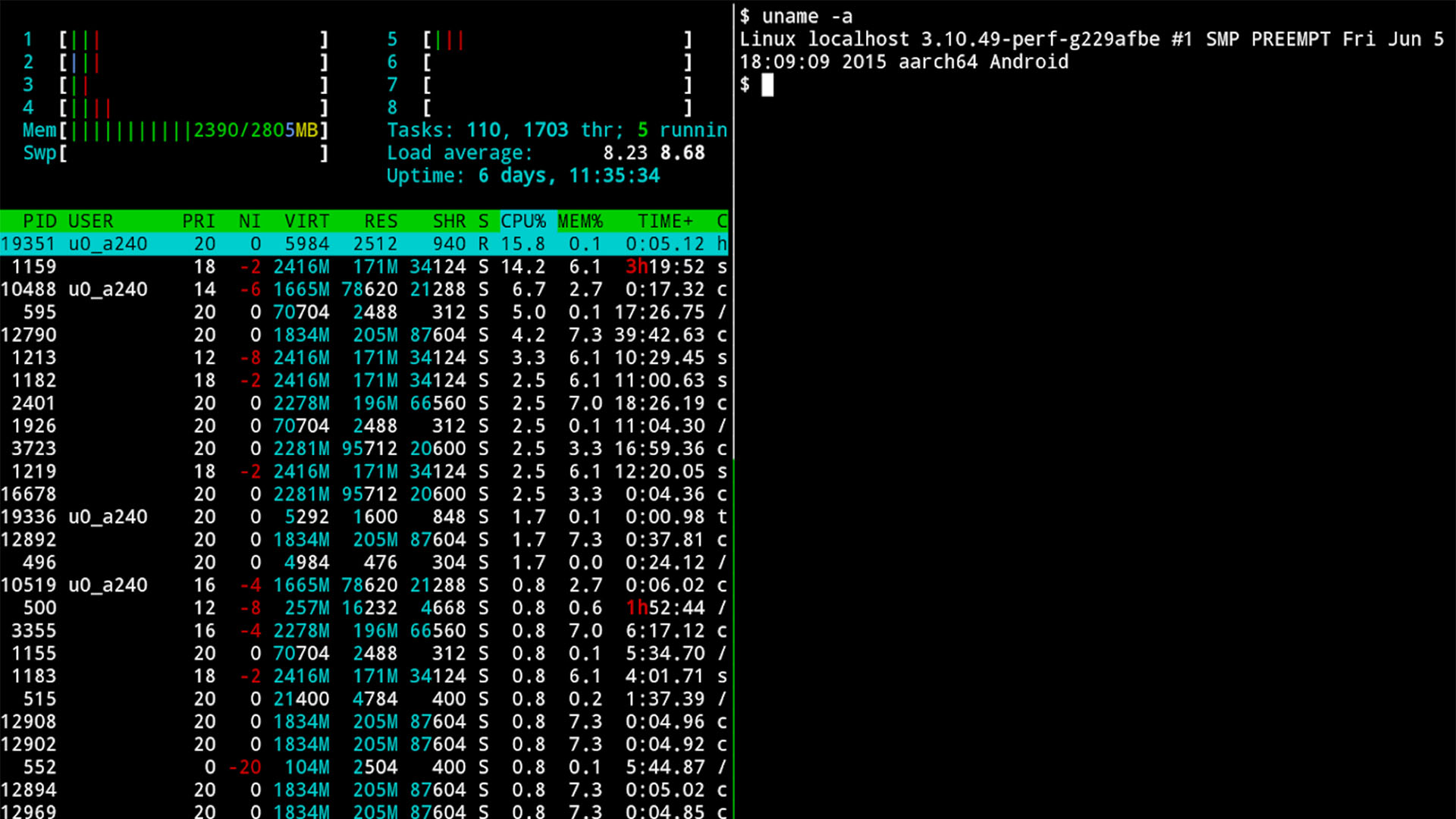 Captura de pantalla de Termux Captura de pantalla de Termux
