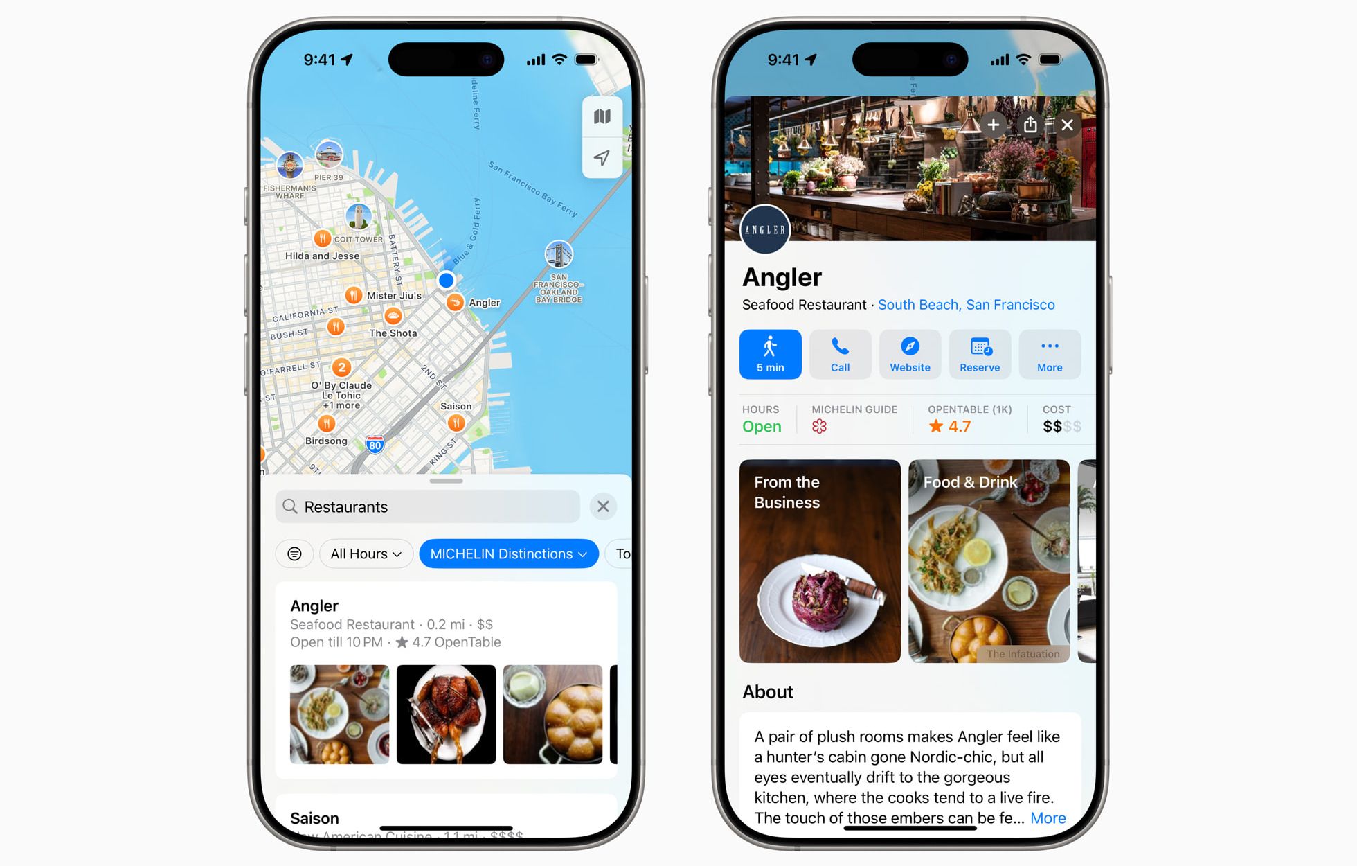 Restaurantes de la Guía Michelin que figura en Apple Maps