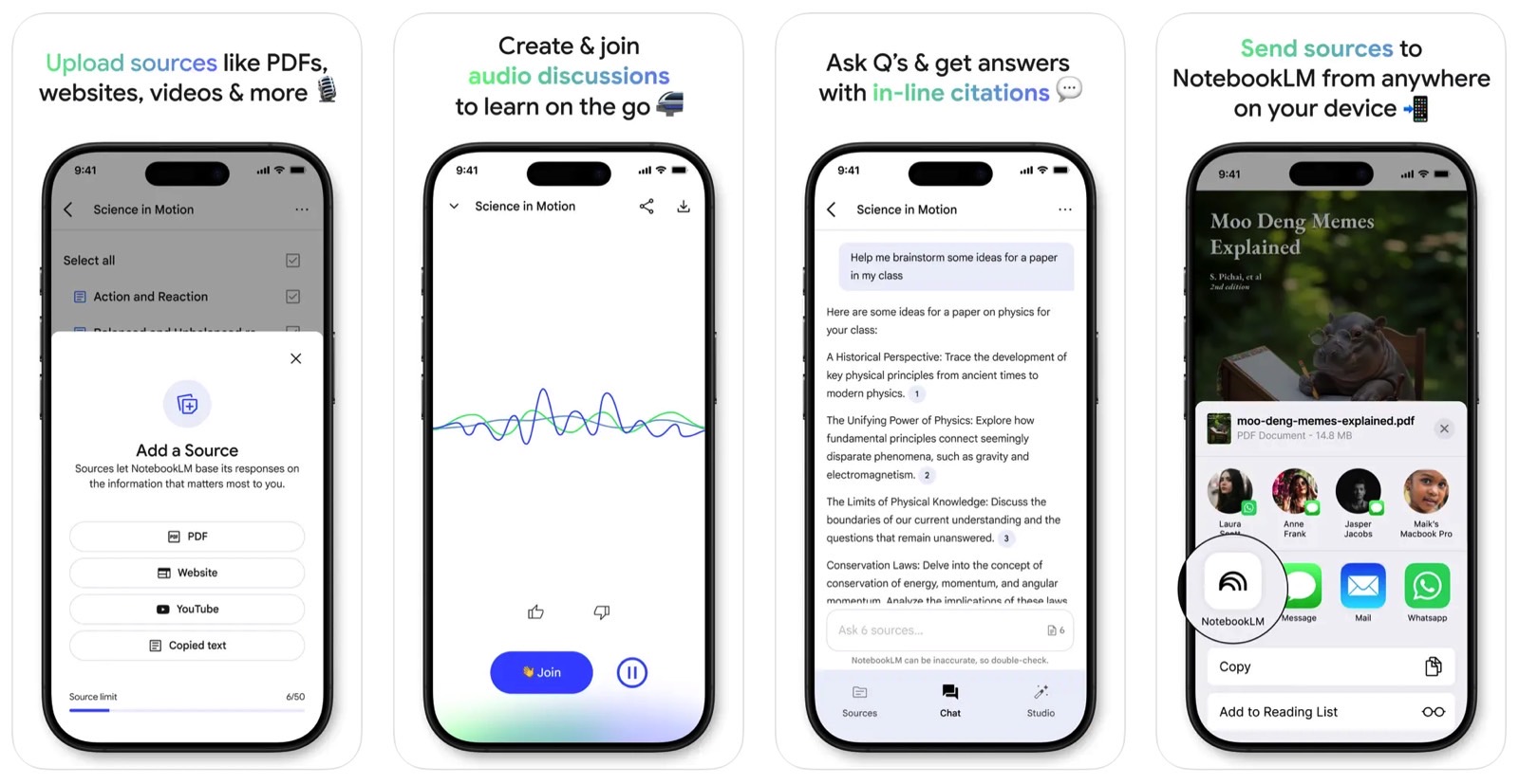 Google Notebooklm para iPhone.