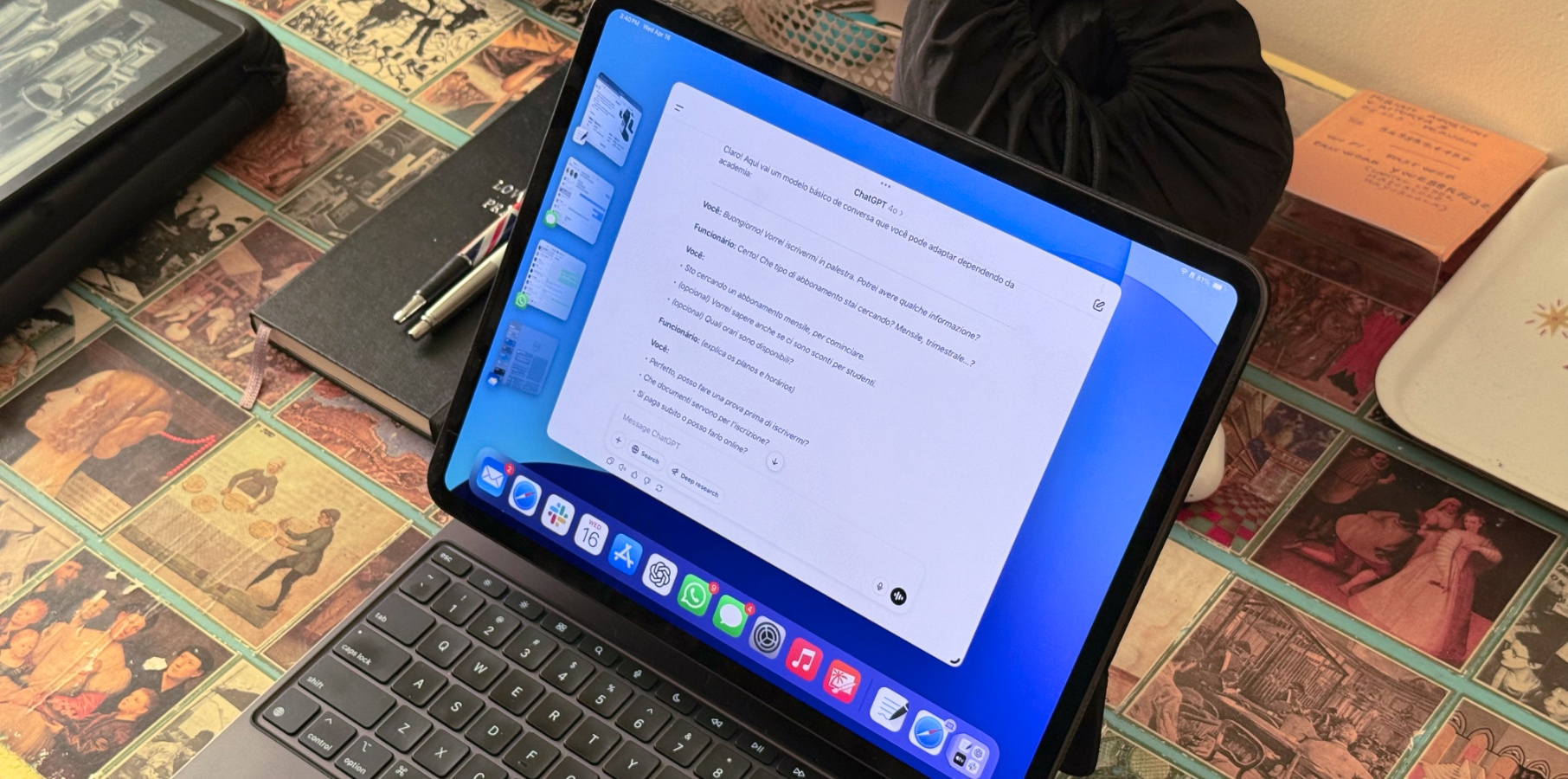 iPad Pro ejecutando chatgpt