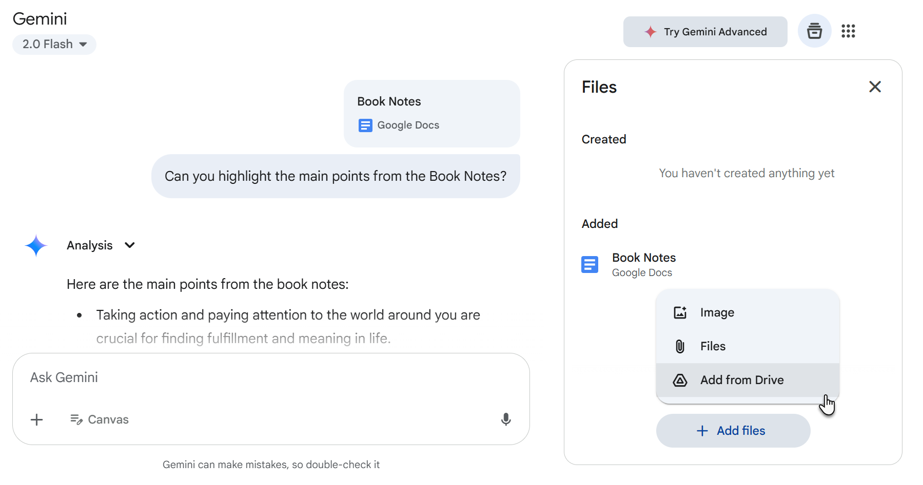 Usando Géminis con Google Docs