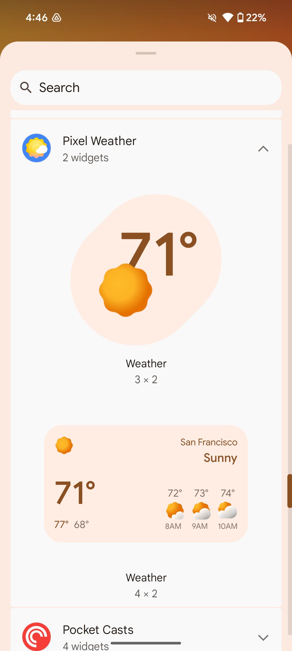 Widgets de la aplicación meteorológica de píxeles 1 Convertir