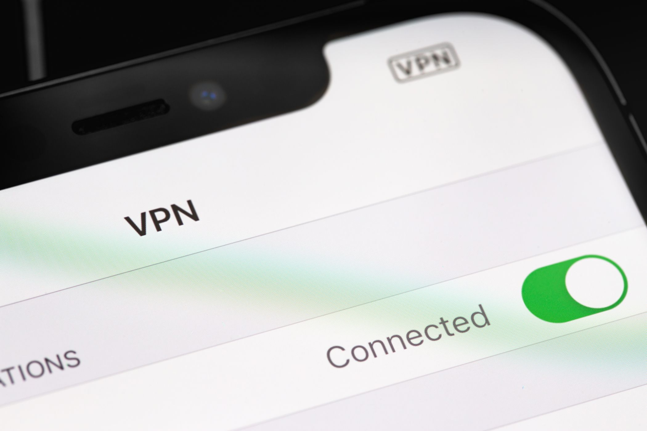 VPN conectado en el dispositivo iOS